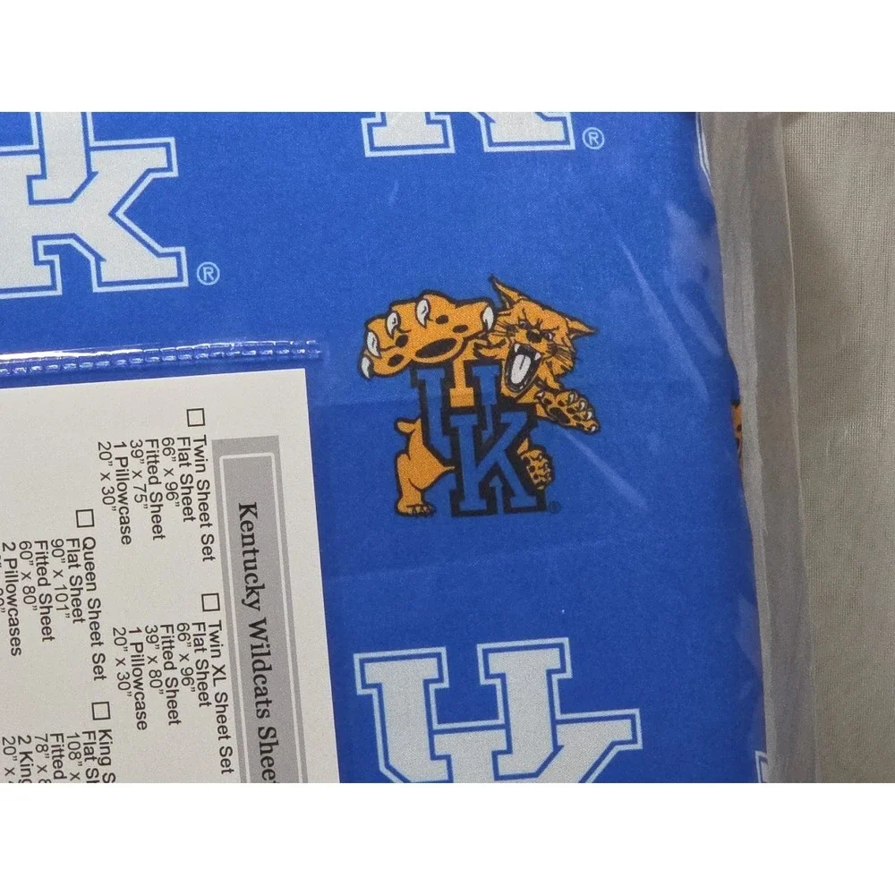Kentucky Wildcats College Covers Full Bed Set Sheets With‎ Matching Pillow Cases